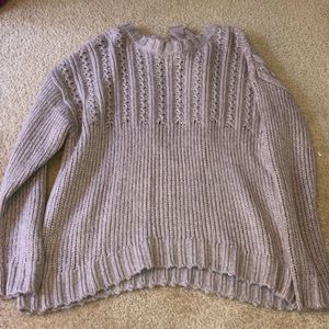 AERIE Beige Sweater with Bow Back